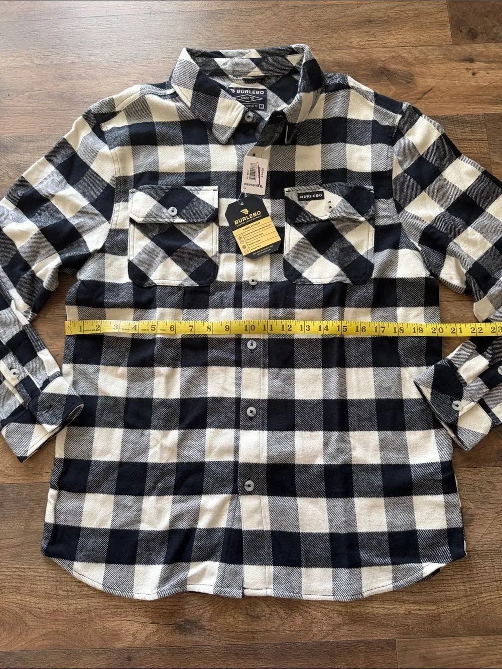 Burlebo flannel long sleeve button down plaid shirt - Picture 3 of 7